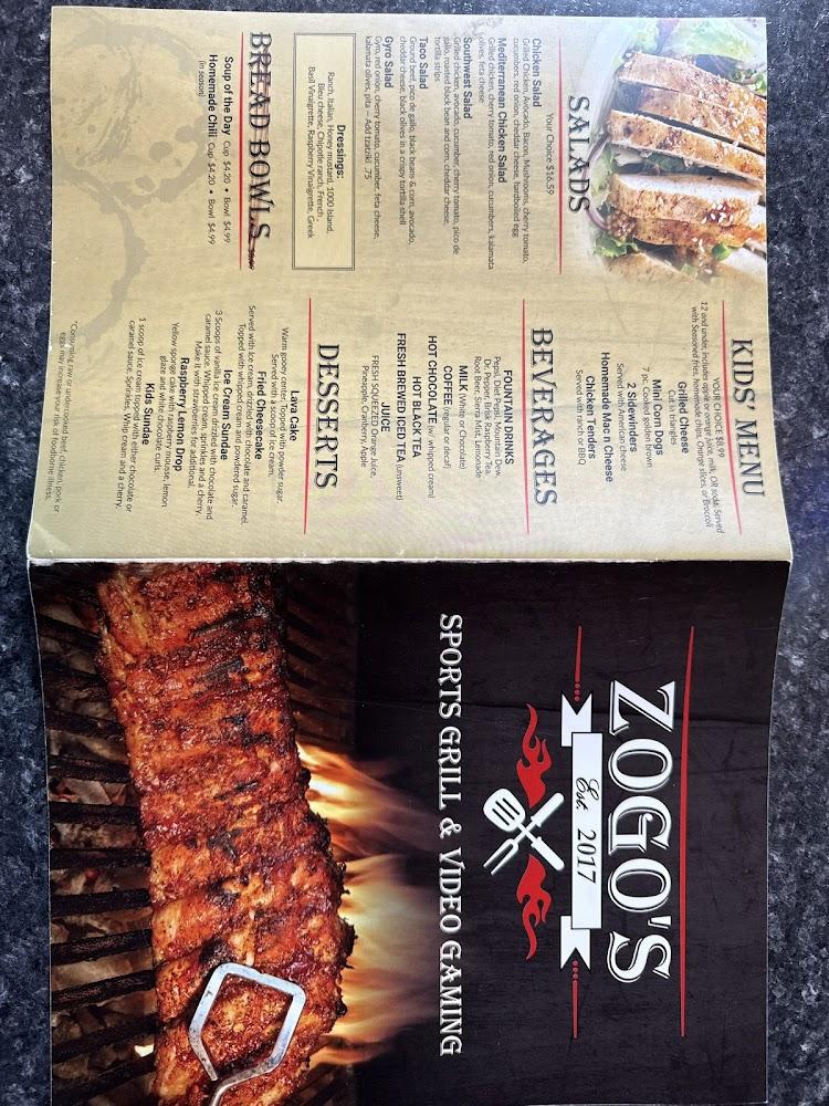 ZoGo's Sports Grill & Video Gaming Menu image 3